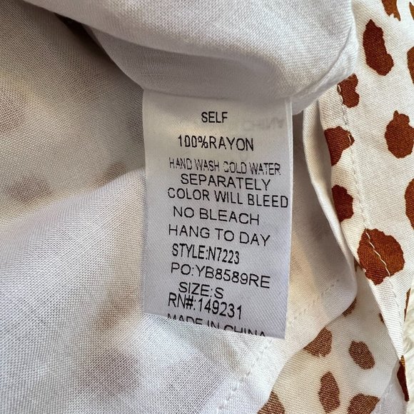 KOri America Romper Small Animal Print Drawstring Waist Pocket Boho Ruffle 15348 - Picture 5 of 13